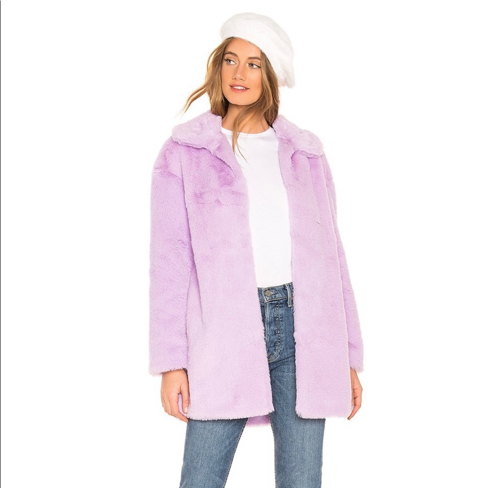 About Us Alie Faux Fur Coat in Purple